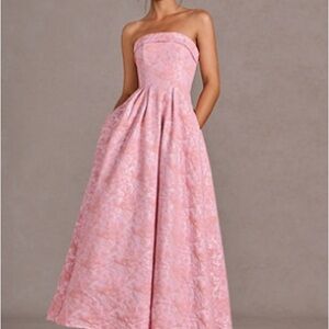 Azazie Blush Strapless Gown